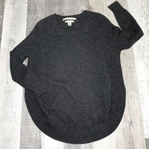 MAX STUDIO cashmere sweater kanga pockets crewneck rounded hemline women’s S - Picture 8 of 8